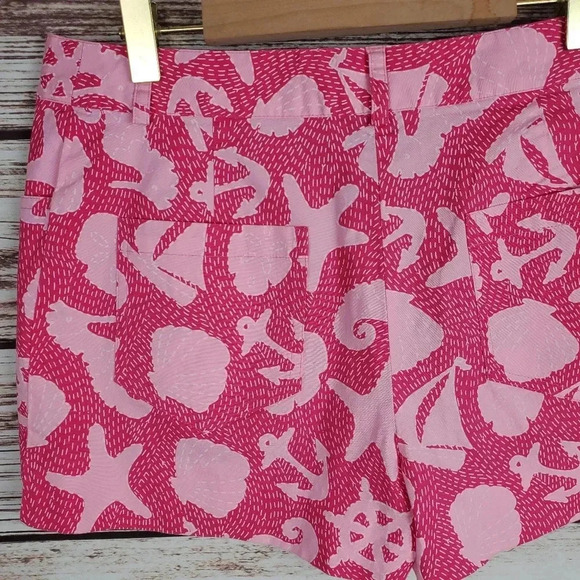 Lilly Pulitzer Womens Size 0 Pink Anchor, Sea Shell, Starfish Print Shorts - Picture 7 of 10